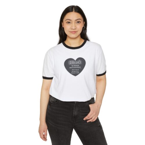 456532088503568587_2048.jpeg Black Heart - Unisex Cotton Ringer T-Shirt