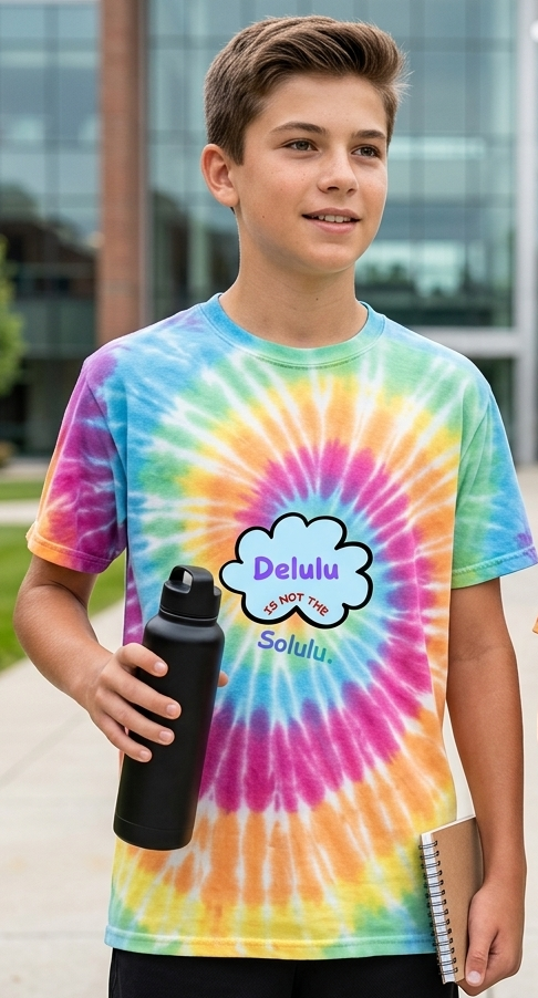 Delulu_not_Solulu_boy_3 Youth Tie-Dye Tee — "Delulu Is Not The Solulu" Kids T‑Shirt